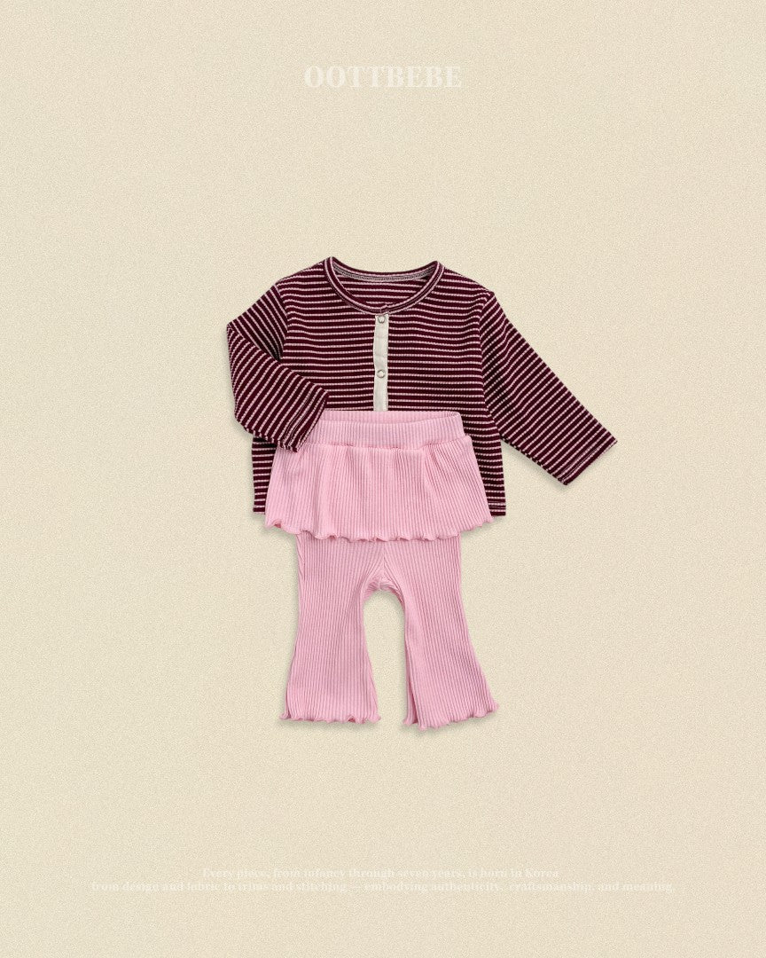 韓國童裝 26秋| OT74 Chocolat Ribbed Cardigan 外套
