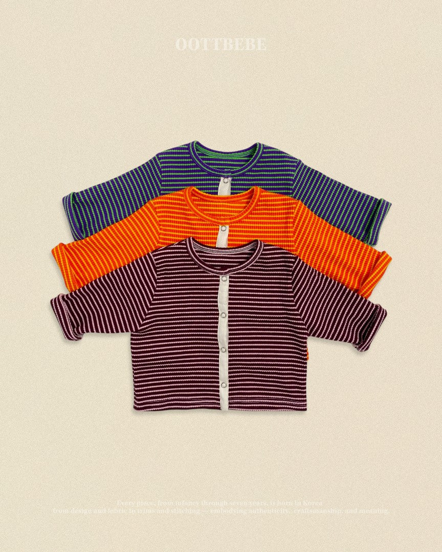韓國童裝 26秋| OT74 Chocolat Ribbed Cardigan 外套