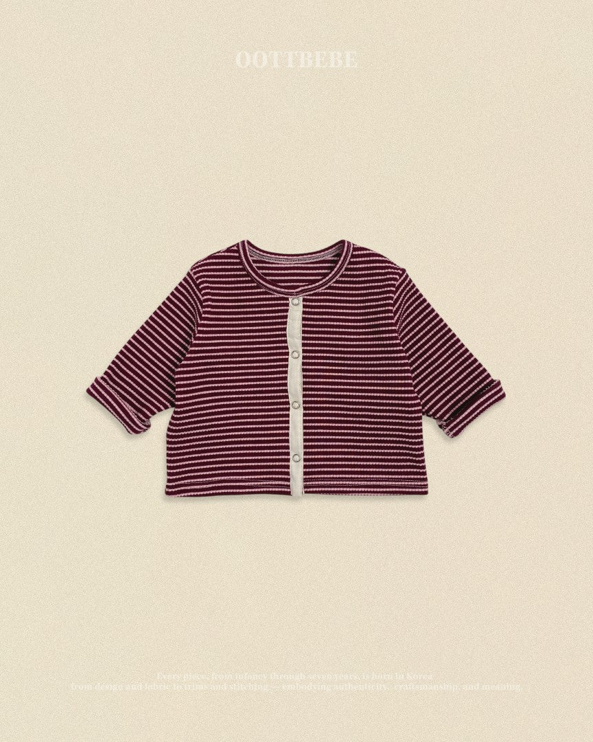韓國童裝 26秋| OT74 Chocolat Ribbed Cardigan 外套