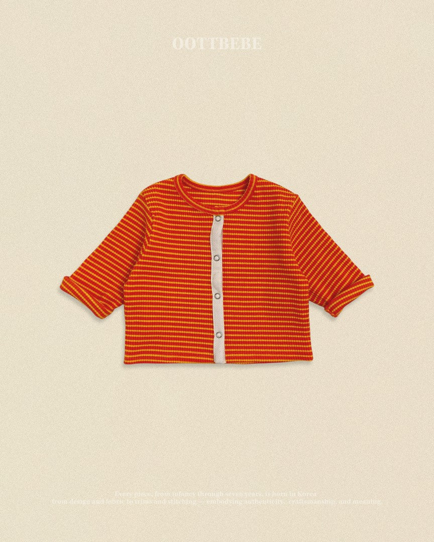 韓國童裝 26秋| OT74 Chocolat Ribbed Cardigan 外套